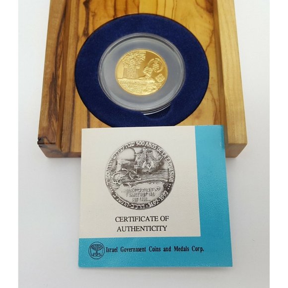 1992 Israel Gold Medal Anniversary of the Expulsion from Spain 18K Solid Gold - Picture 8 of 10